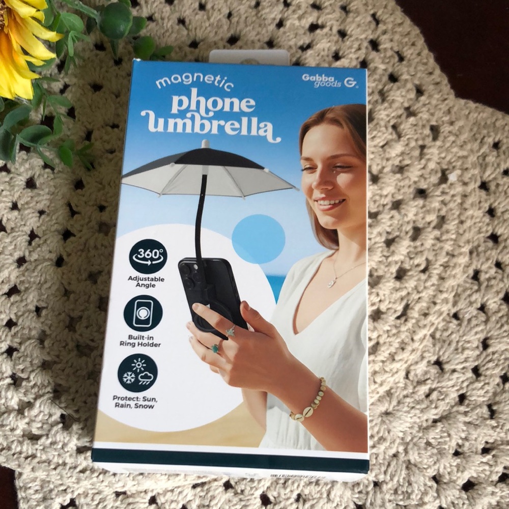 Magnetic Phone Umbrella - Black